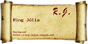 Ring Júlia névjegykártya