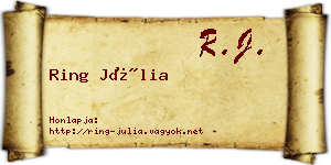 Ring Júlia névjegykártya